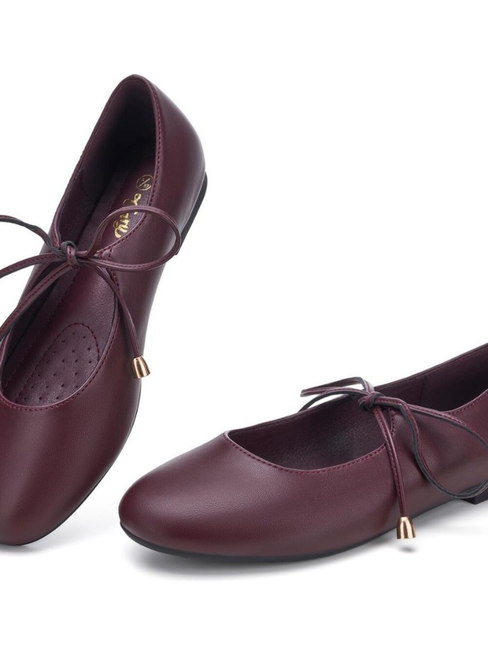 Mary Jane Shoes Women Lace Up Ballet Flats Dress